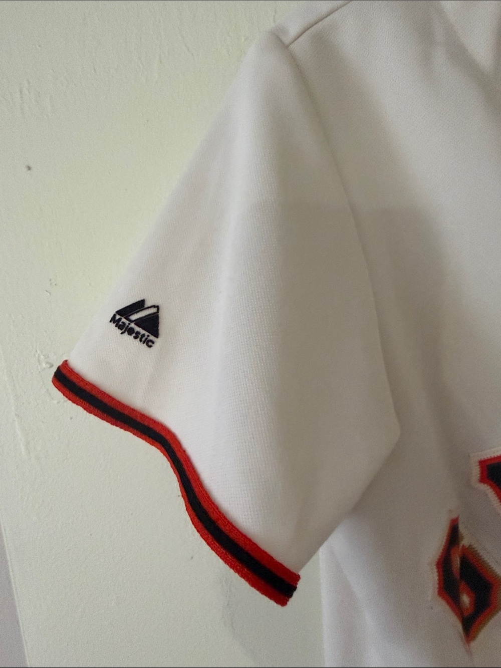 Majestic Kids Giants Cream Jersey with Orange and Black Trim - Picture 5 of 7